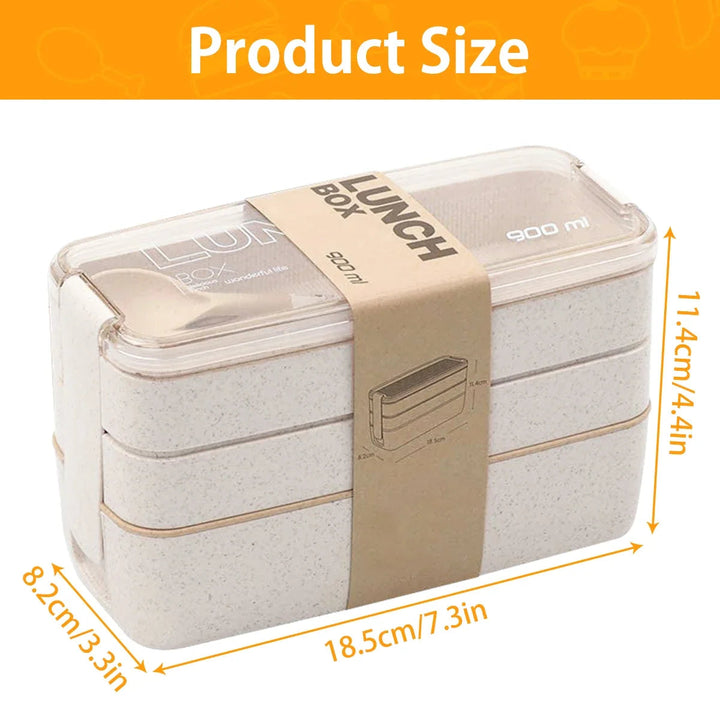 EcoStack | 3-Tier Bento Lunch Box | Wheat Straw 900 ml 3