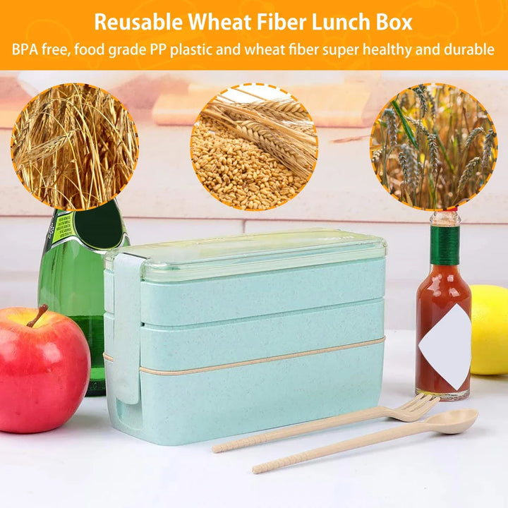 EcoStack | 3-Tier Bento Lunch Box | Wheat Straw 900 ml 4