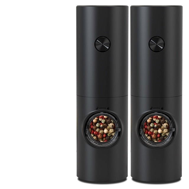 Electric Automatic Mill Pepper and Salt Grinder | LED Light One-Hand Grinder