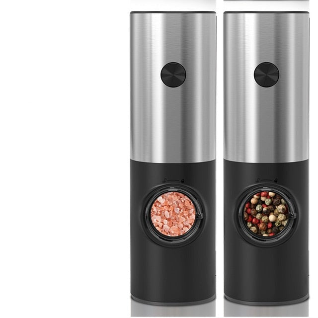 Electric Automatic Mill Pepper and Salt Grinder | LED Light One-Hand Grinder
