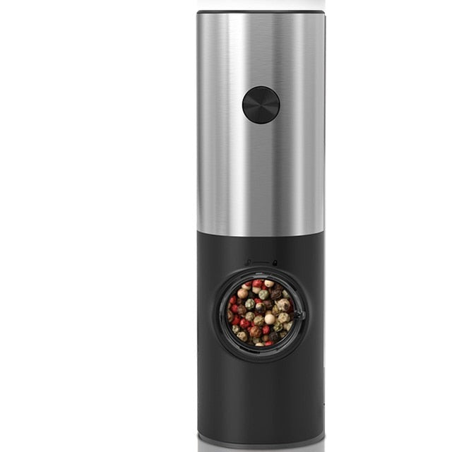 Electric Automatic Mill Pepper and Salt Grinder | LED Light One-Hand Grinder