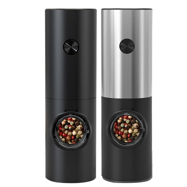 Electric Automatic Mill Pepper and Salt Grinder | LED Light One-Hand Grinder