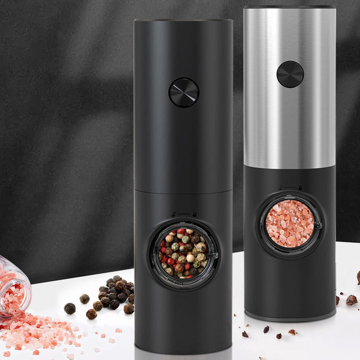 Electric Automatic Mill Pepper and Salt Grinder | LED Light One-Hand Grinder
