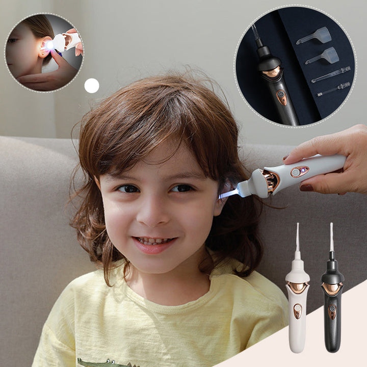 Electric Earwax Remover Tool | 5 Interchangeable Silicone Tips | USB Rechargeable, Gentle Noiseless Ear Cleaning