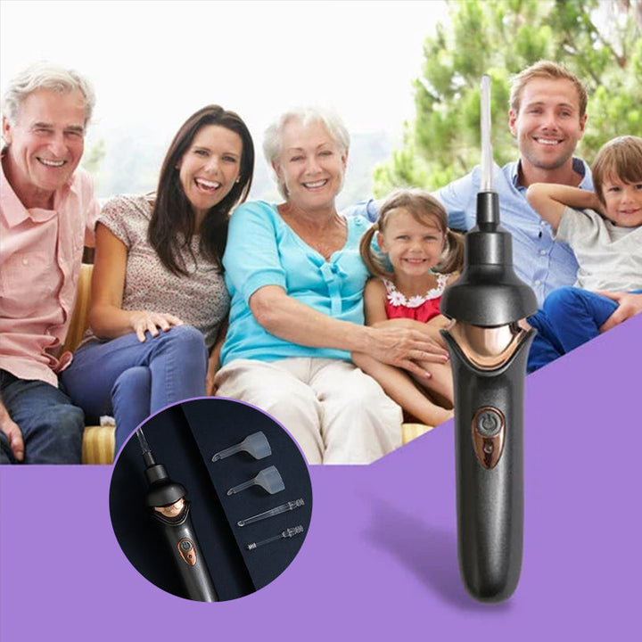 Electric Earwax Remover Tool | 5 Interchangeable Silicone Tips | USB Rechargeable, Gentle Noiseless Ear Cleaning