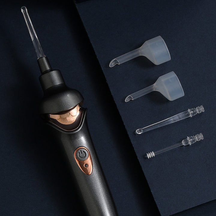 Electric Earwax Remover Tool | 5 Interchangeable Silicone Tips | USB Rechargeable, Gentle Noiseless Ear Cleaning