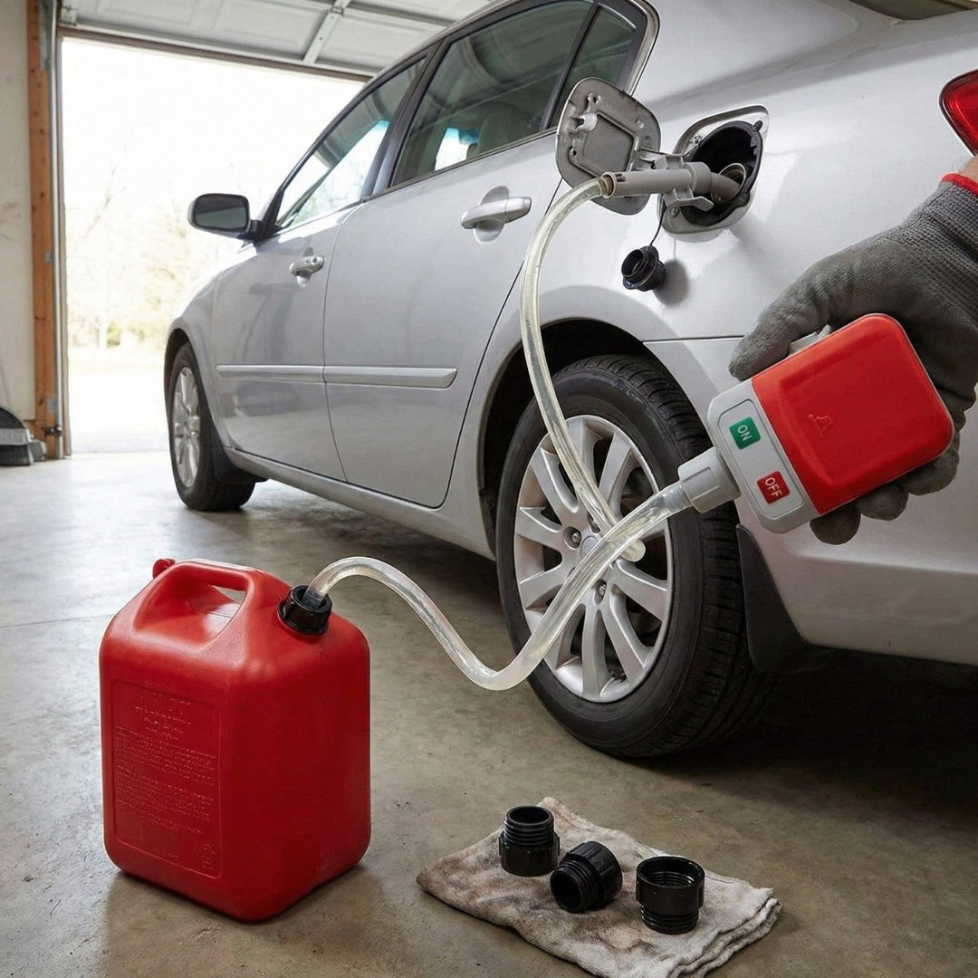Electric Fuel Transfer Pump | Self-Priming Motor & 3 Conversion Joints | Battery-Powered for Fast, Spill-Free Transfers