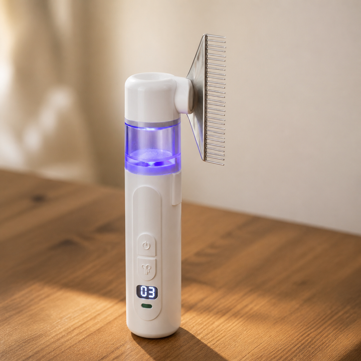 Electric Grooming Comb | Suction Head, Clear Chamber