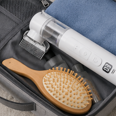Electric Grooming Comb | Suction Head, Clear Chamber