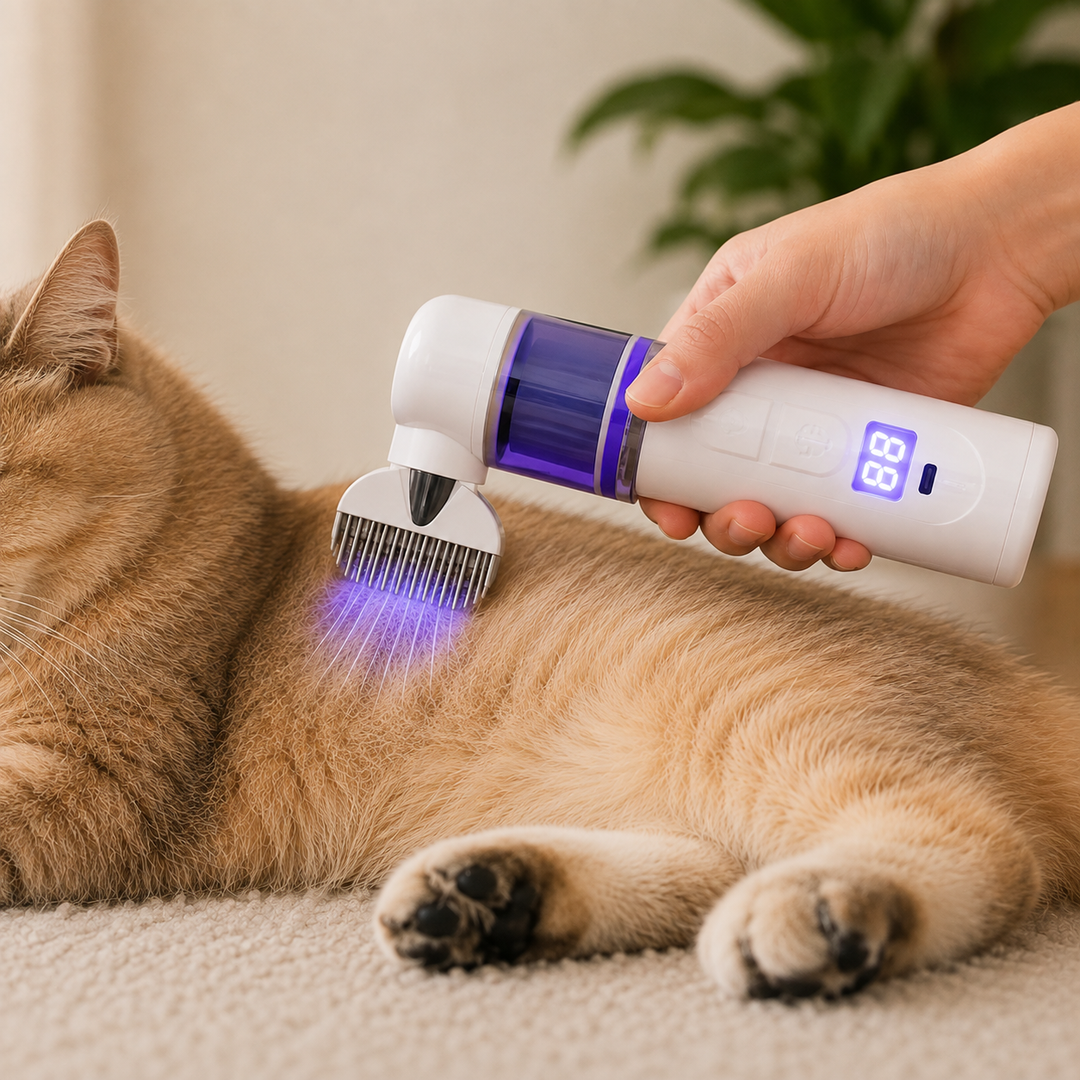 Electric Grooming Comb | Suction Head, Clear Chamber