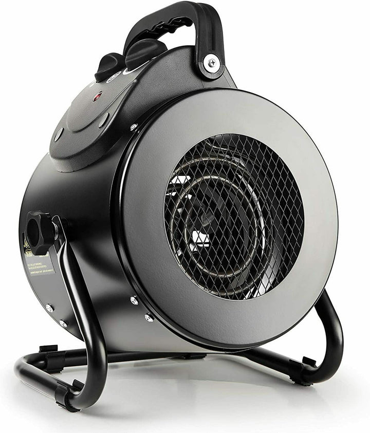 Electric Heater Fan Steel Housing | 1500W Adjustable Heating -58 to 210F | IPX4 Waterproof for Greenhouse, Workshop &amp; Office