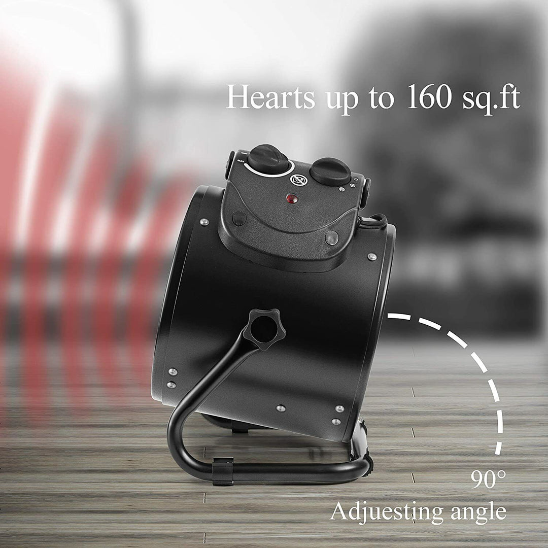Electric Heater Fan Steel Housing | 1500W Adjustable Heating -58 to 210F | IPX4 Waterproof for Greenhouse, Workshop &amp; Office