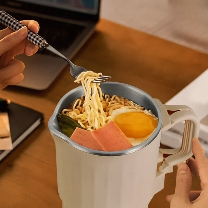 Electric Kettle Compact Glass Travel Heat-Resistant with One-Button Control