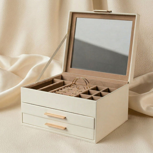 Elegant Jewelry Box Organizer for Women with 19 Compartments | Stylish Jewelry Storage Solution for Rings, Earrings, and More 0