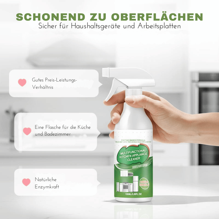 Enzyme Cleaning Spray 100 ml | Grease Remover for Kitchen Surfaces | Eco-Friendly Formula Safe for Steel, Glass &amp; Wood
