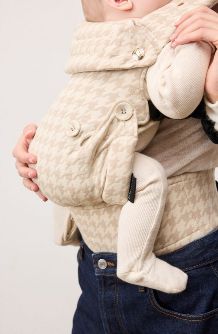 Ergonomic Baby Carrier | 3 Carry Positions | 88% Cotton &amp; Linen | Newborn to 2 Years | Houndstooth