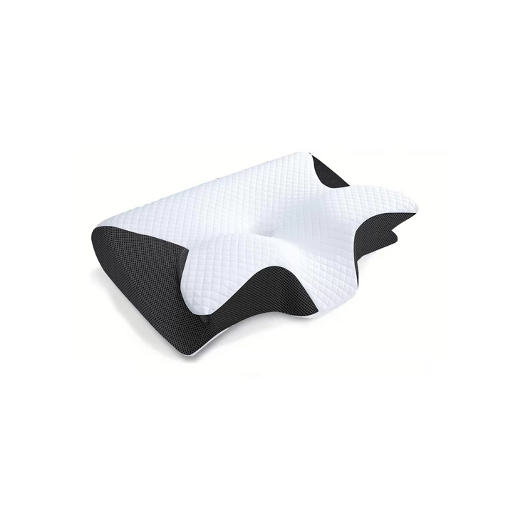 Ergonomic Memory Foam Pillow | Dual-Sided Neck Support | Side, Back &amp; Stomach Sleepers | Washable Cover