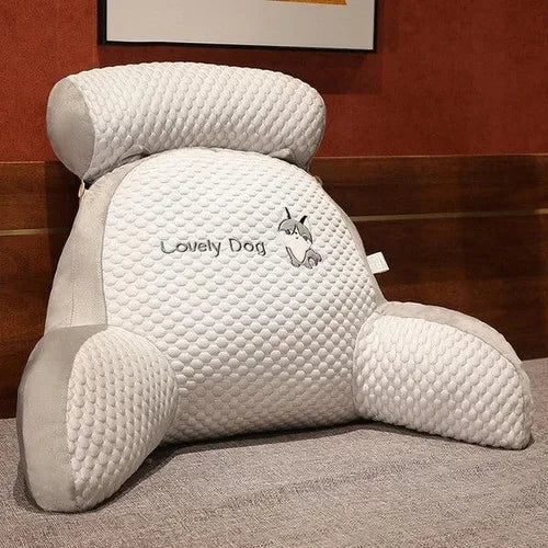 Ergonomic Reading Pillow with Armrests | Curved Backrest Supports Neck &amp; Shoulders | Eases Back Pain for Reading, TV &amp; Lounging