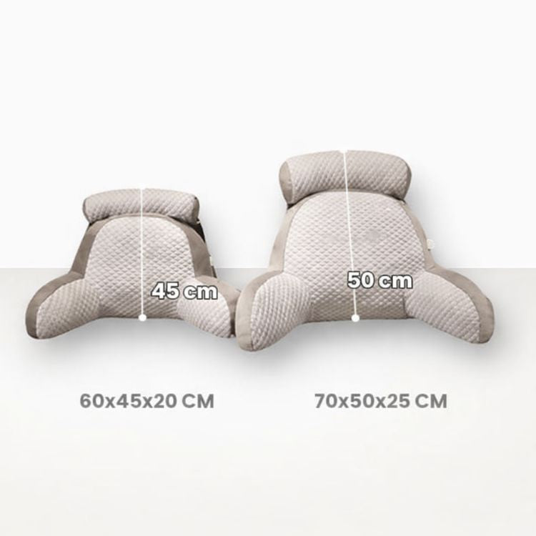 Ergonomic Reading Pillow with Armrests | Curved Backrest Supports Neck &amp; Shoulders | Eases Back Pain for Reading, TV &amp; Lounging