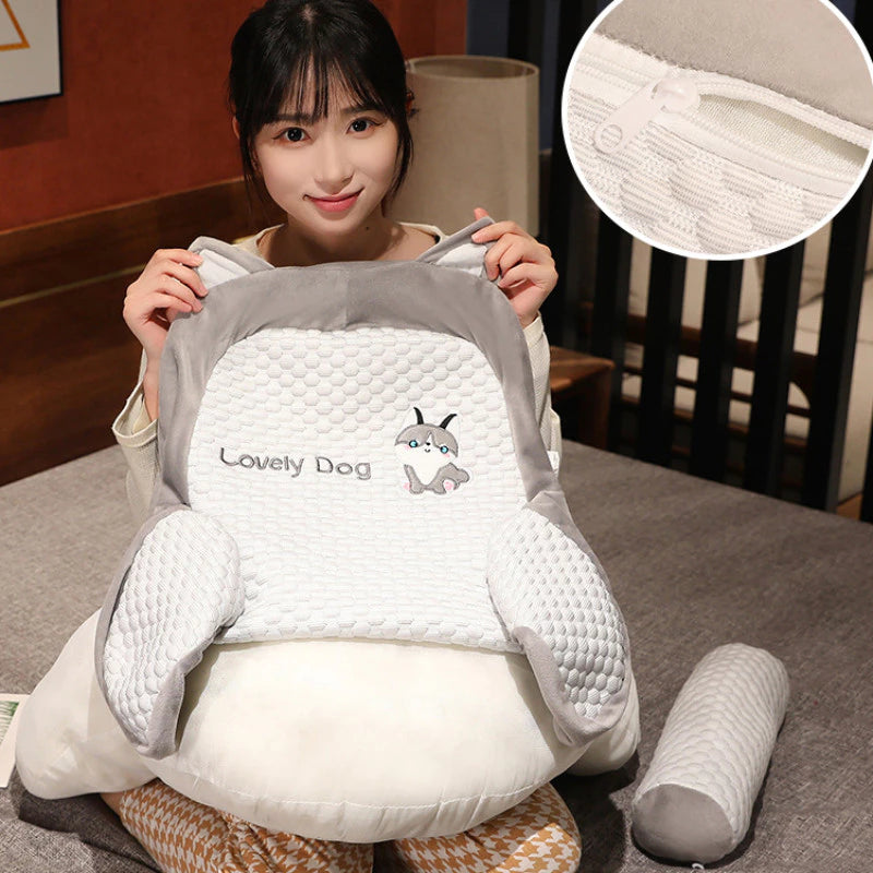 Ergonomic Triangle Pillow | Reading Backrest Cushion with Armrests