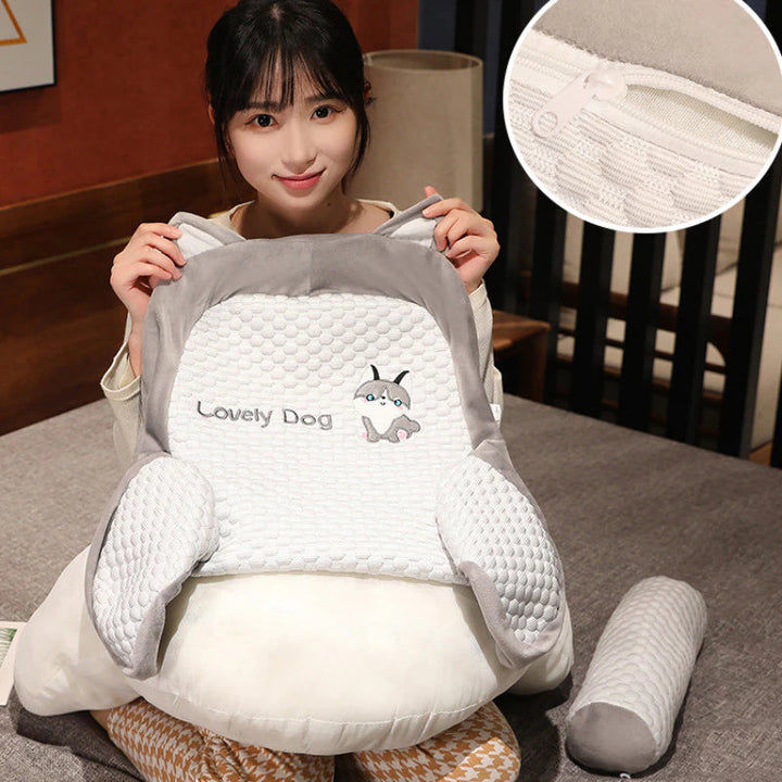 Ergonomic Triangle Pillow | Reading Backrest Cushion with Armrests