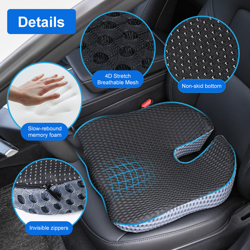 Ergonomic Triangular Car Seat Cushion | Memory Foam Support Design