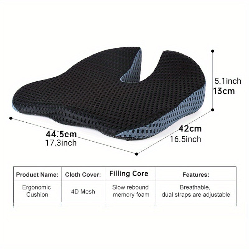 Ergonomic Triangular Car Seat Cushion | Memory Foam Support Design