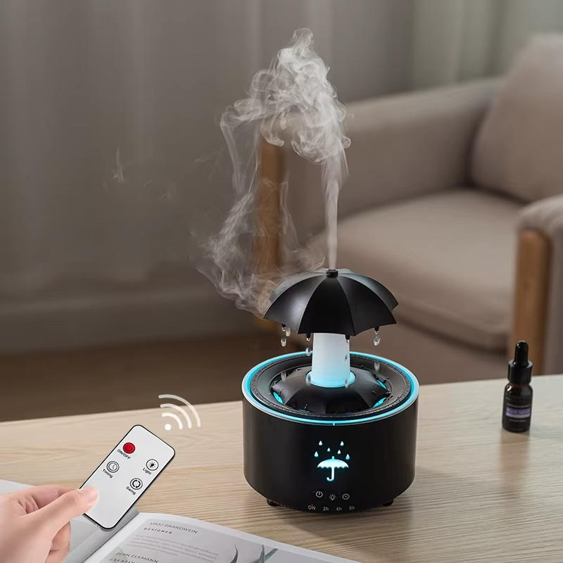 Essential Oil Diffuser BPA-Free | Remote-Controlled Umbrella Design with Timer | Ultrasonic Mist for 200 sq ft Rooms