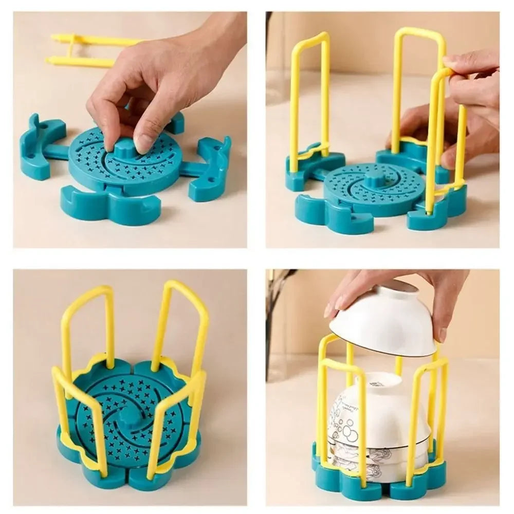 Expandable Dish Drying Rack, PP Plastic | Adjustable Width with Drainable Bottom | Space-Saving Kitchen Storage Solution