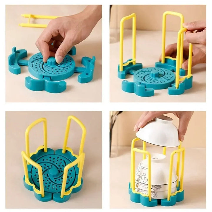 Expandable Dish Drying Rack, PP Plastic | Adjustable Width with Drainable Bottom | Space-Saving Kitchen Storage Solution