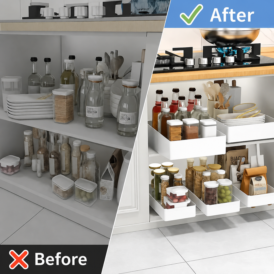 Extendable Cabinet Organizer | Pull Out Cupboard Tray