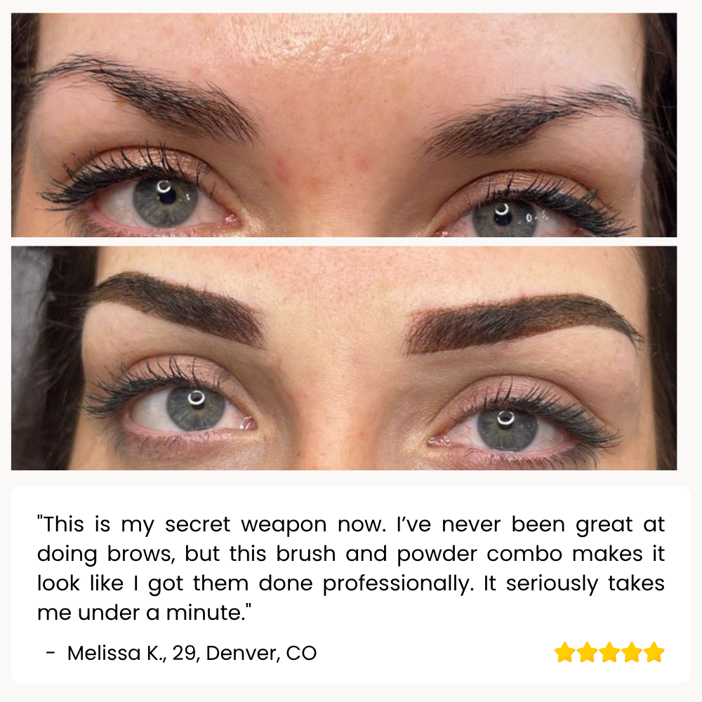 Eyebrow Powder Brush for Women | 45-Degree Angled Brush Tip | Waterproof, Smudge-Proof Microblading-Look Brows Instantly