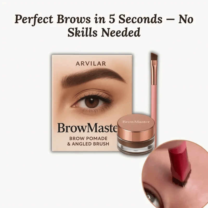 Eyebrow Powder Brush for Women | 45-Degree Angled Brush Tip | Waterproof, Smudge-Proof Microblading-Look Brows Instantly