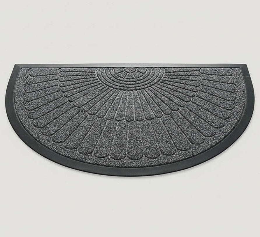 Half-Round Door Mat with Non-Slip Rubber Backing