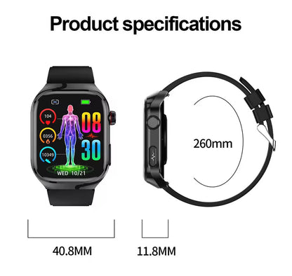 ECG Smart Watch | Heart Rate, Blood Oxygen & Sleep Tracking | IP68 | Bluetooth Calling | 650mAh | 2.04" AMOLED
