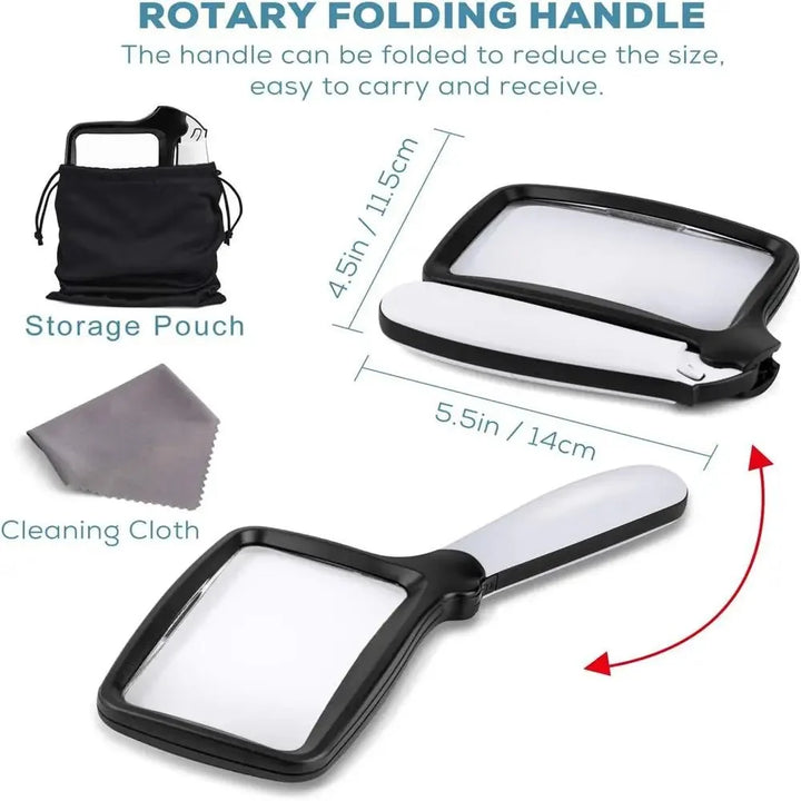 LED Hand Magnifier | Lit Rectangular Lens With A Handle