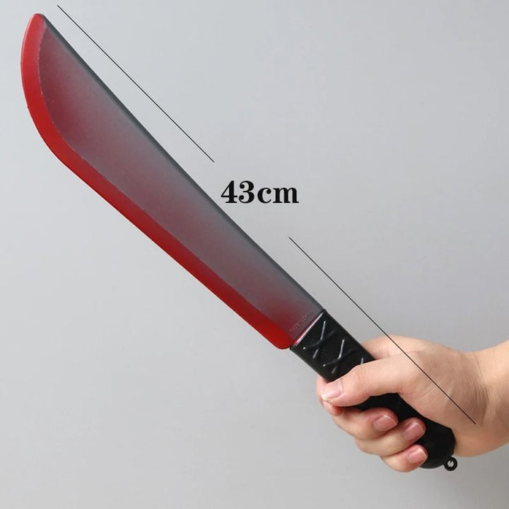 Fake Bloody Knife Prop Halloween | Blunt Safe Rounded Plastic Blade | Non-Toxic ABS Plastic Costume Accessory Prop