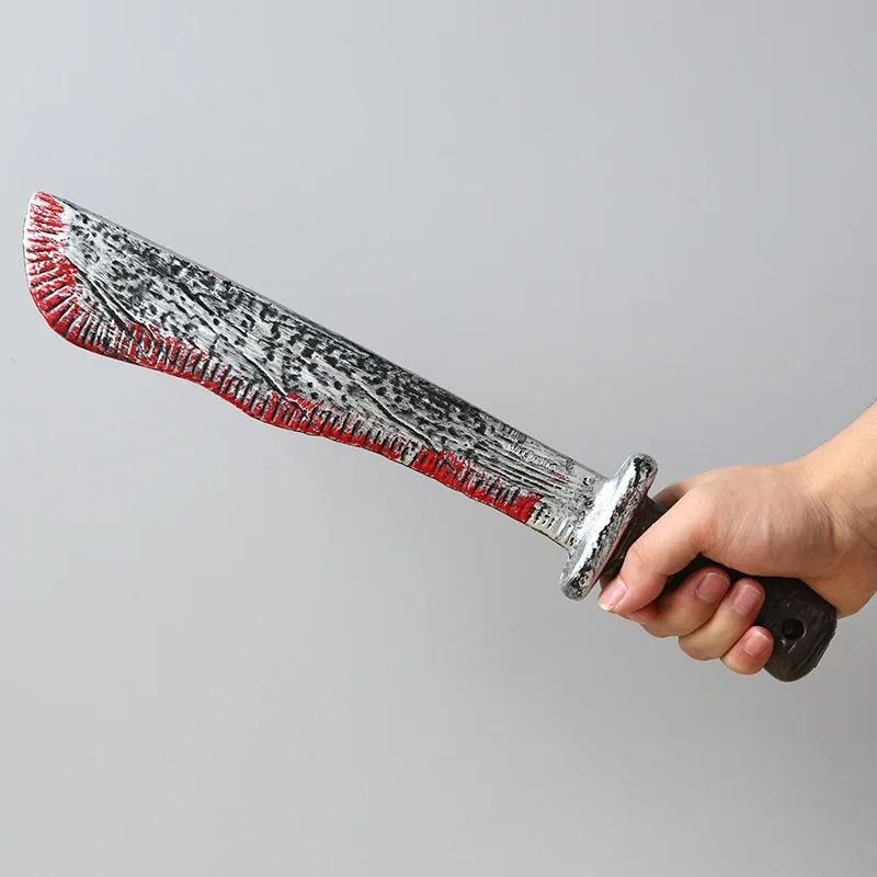 Fake Bloody Knife Prop Halloween | Blunt Safe Rounded Plastic Blade | Non-Toxic ABS Plastic Costume Accessory Prop