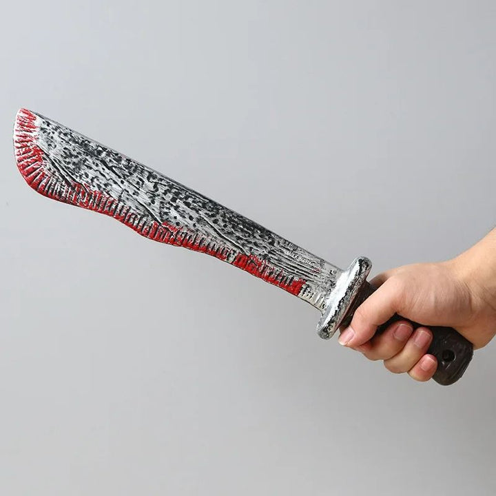 Fake Bloody Knife Prop Halloween | Blunt Safe Rounded Plastic Blade | Non-Toxic ABS Plastic Costume Accessory Prop