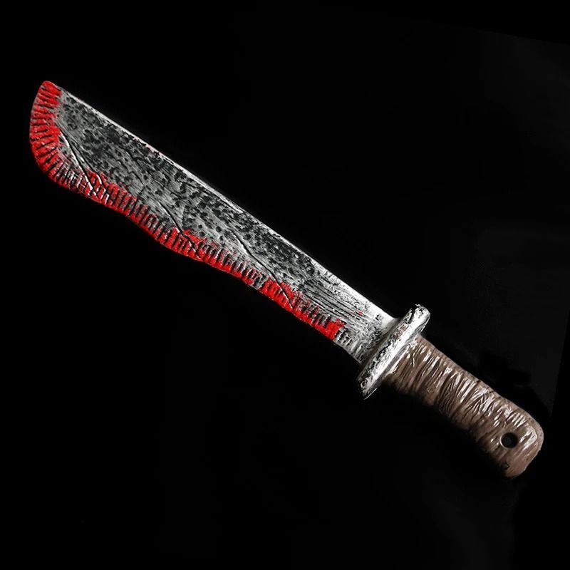 Fake Bloody Knife Prop Halloween | Realistic Splatter Blade, Safe Rounded Edges | Non-Toxic Plastic Costume Accessory
