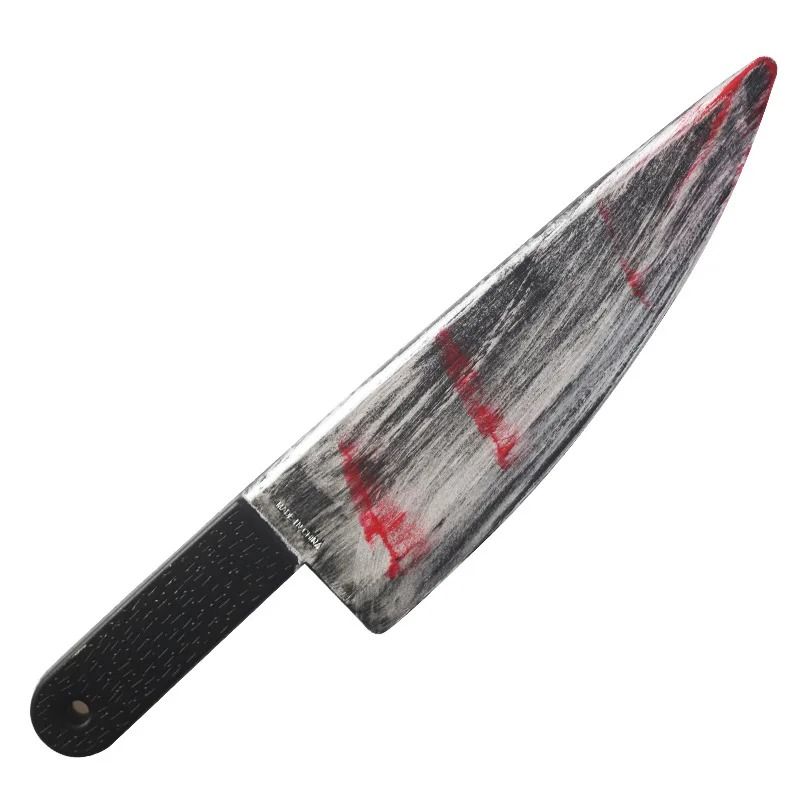 Fake Bloody Knife Prop Halloween | Realistic Splatter Blade, Safe Rounded Edges | Non-Toxic Plastic Costume Accessory