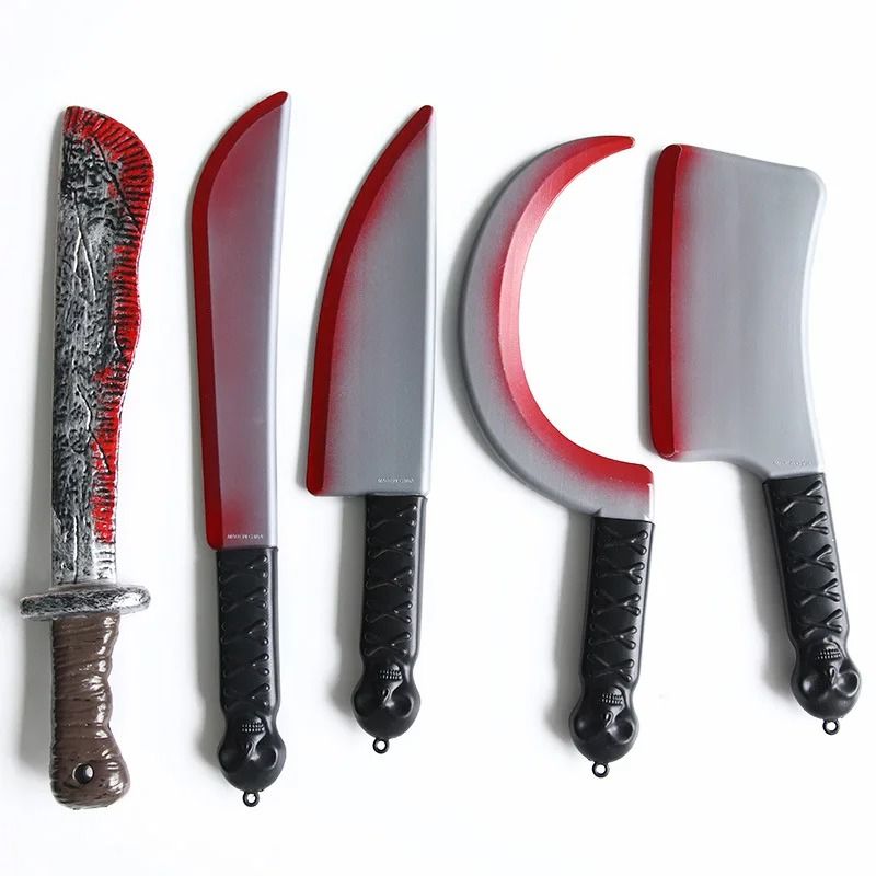 Fake Bloody Knife Prop Halloween | Realistic Splatter Blade, Safe Rounded Edges | Non-Toxic Plastic Costume Accessory