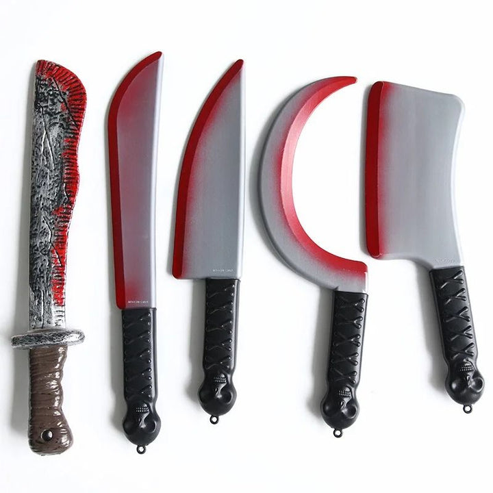 Fake Bloody Knife Prop Halloween | Realistic Splatter Blade, Safe Rounded Edges | Non-Toxic Plastic Costume Accessory