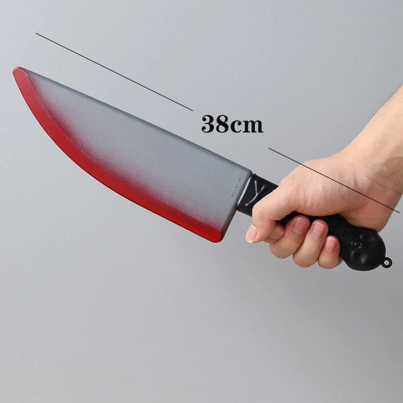 Fake Bloody Knife Prop Halloween | Realistic Splatter Blade, Safe Rounded Edges | Non-Toxic Plastic Costume Accessory