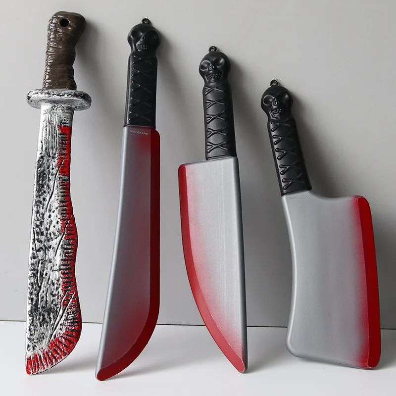 Fake Bloody Knife Prop Halloween | Realistic Splatter Blade, Safe Rounded Edges | Non-Toxic Plastic Costume Accessory