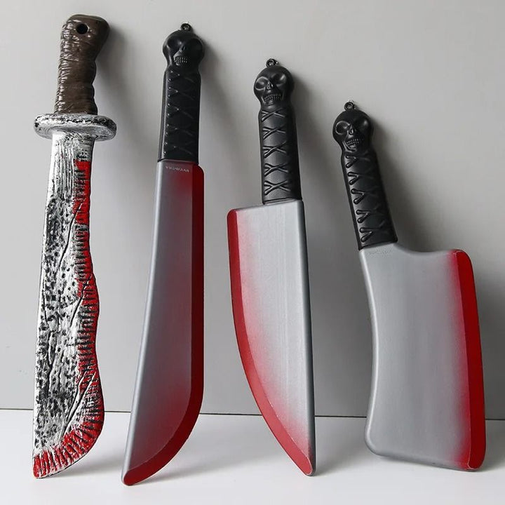 Fake Bloody Knife Prop Halloween | Realistic Splatter Blade, Safe Rounded Edges | Non-Toxic Plastic Costume Accessory