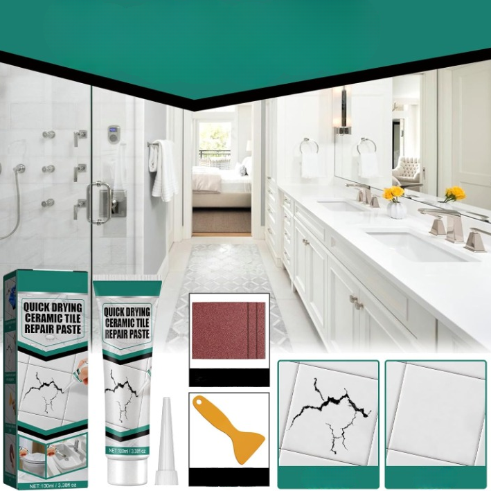 Fast-Drying Repair Paste for Tiles | Ceramic Crack &amp; Grout Repair Agent