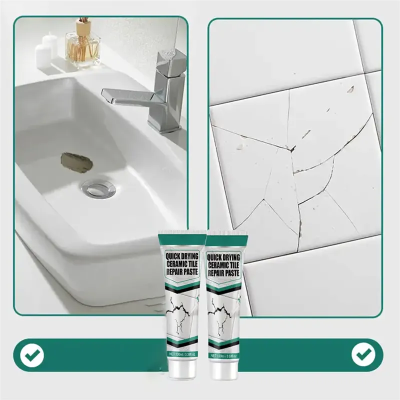 Fast-Drying Repair Paste for Tiles | Ceramic Crack &amp; Grout Repair Agent