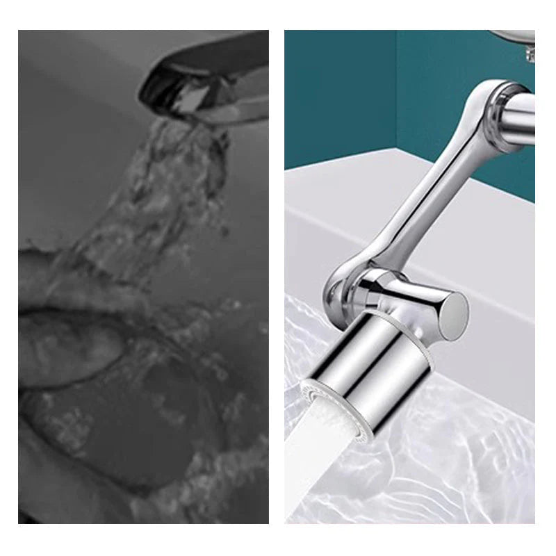 Faucet Adapter with 1080° Swivel Arm | Chrome Rotating Extension Design