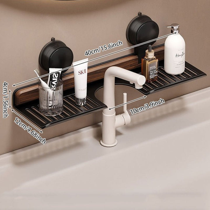 Faucet Rack | Nora No-Drill Suction Aluminum Bathroom Shelf